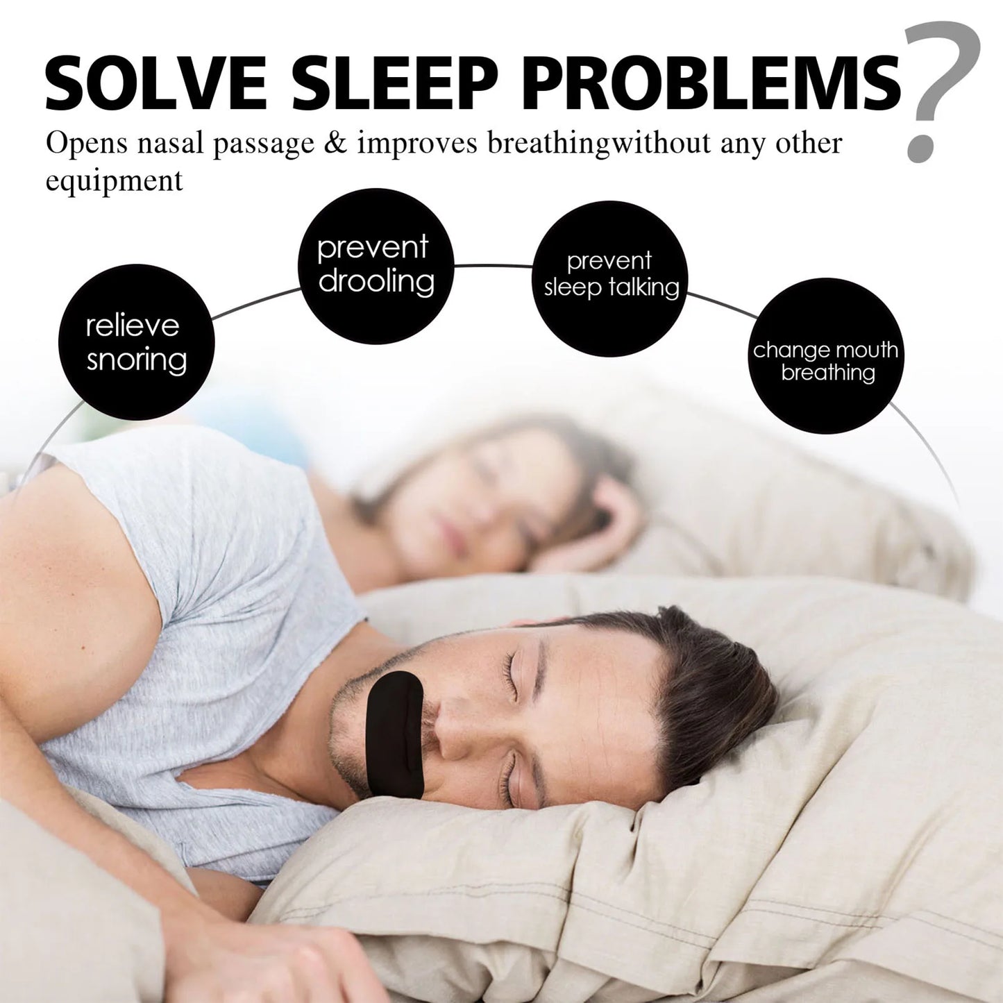 60-Piece Sleep Mouth Tape - Stop Snoring, Sleep Better